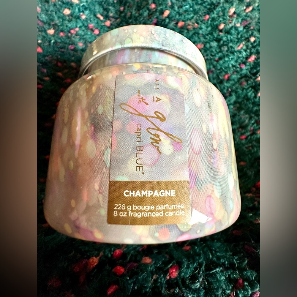 ‼️RARE‼️🎸Capri Blue🎸🔥NWT🔥Anthropologie All A Glow Glass Jar Candle 8oz. - Picture 5 of 10